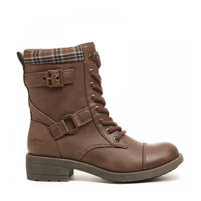 (5 (Adults')) Thunder Santee | Brown/Brown | Ladies Lace-up Biker Boots