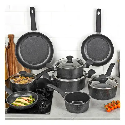 8 Pcs Casserole Pots Saucepan Frying Pans Induction Cookware Set