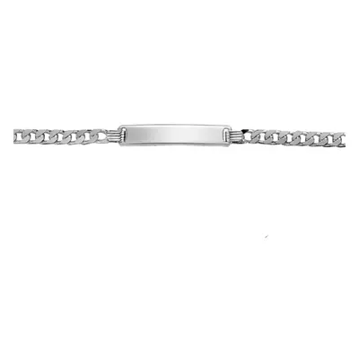 Jewelco London Ladies Sterling Silver Curb ID Identity ID Identity Bracelet 6mm 7.5 inch - ID15