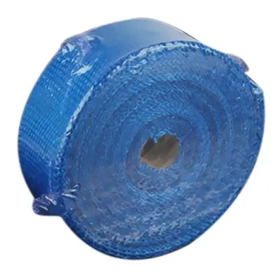 (Blue) 10m Fiberglass Wrap Exhaust Heat Roll Durable Wear-Resistant Shield Tape Insulating Pipe