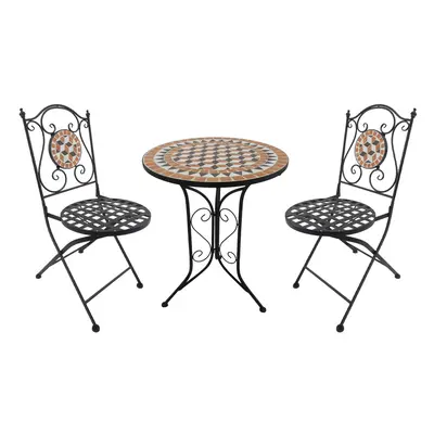 Outsunny Pcs Mosaic Bistro Table Chair Set Patio Garden Dining Furniture