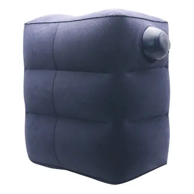 (Dark Blue) PVC Flocking Outdoor Cushion Air Mattress Sports Car Travel Spirit Foot Pad Grey