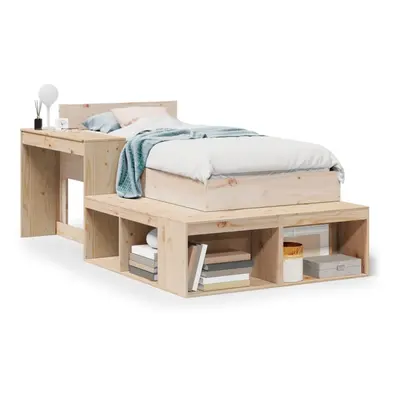 vidaXL Bed Frame without Mattress Bed 75x190 cm Small Single Solid Wood Pine