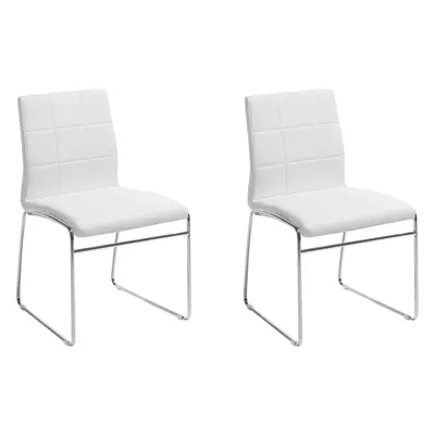 Set of Dining Chairs KIRON Faux Leather White