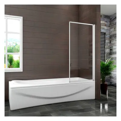 ( Fold Screen - 700x1400mm) 1400mm Glass Over Bath Hinge Pivot Folding Shower Screen Door Panel 