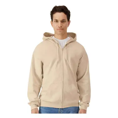 (4XL, Sand) Gildan Mens Softstyle Midweight Full Zip Hoodie