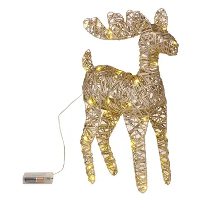 (Metallic Gold) LED Reindeer 60cm Plastic Rattan Wire Christmas