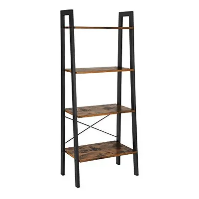 VASAGLE Ladder Shelf, Bookshelf, 4-Tier Industrial Storage Rack for Living Room, Bedroom, Kitche