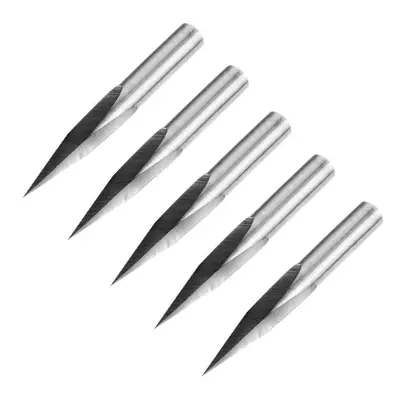 5pcs 6mm Shank 0.1mm Tip Degree Engraving Bit CNC Tool