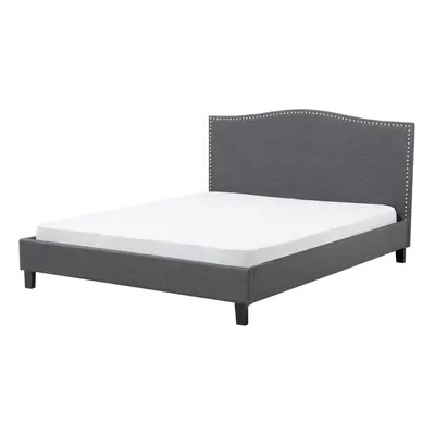 Bed MONTPELLIER x cm (EU King Size) Fabric Dark Grey