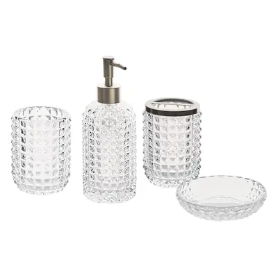 4-Piece Bathroom Accessories Set TAPIA Glass Transparent