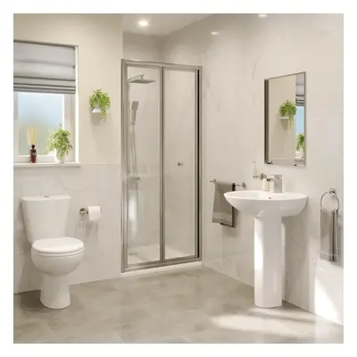 Hydrolux Modern Bifold Shower Door 800x1850mm Framed 4mm Safety Glass Reversible