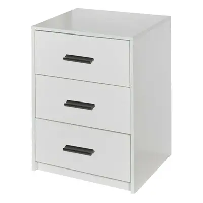 (White Carcass with White Drawers) Tier Wooden Bedside Nightstand Cabinet Table