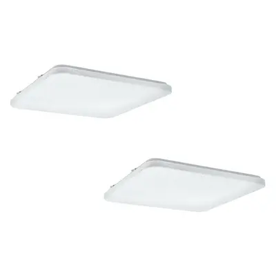 2 PACK Wall Flush Ceiling Light White Shade White With Crystal Effect LED 49.5W