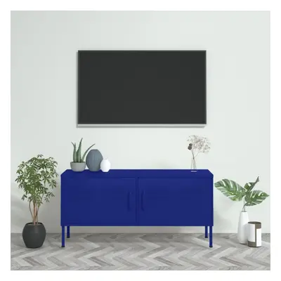 vidaXL TV Cabinet Navy Blue Steel TV Stands Unit Stereo Cabinet Media Unit