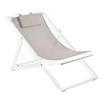 Duramax Newport Recliner Sun lounger with comfy headrest, Foldable lounger for decks, patios, po