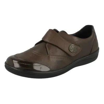 (UK 8, Brown) Ladies Padders Flat Shoes Gaby - E Fit