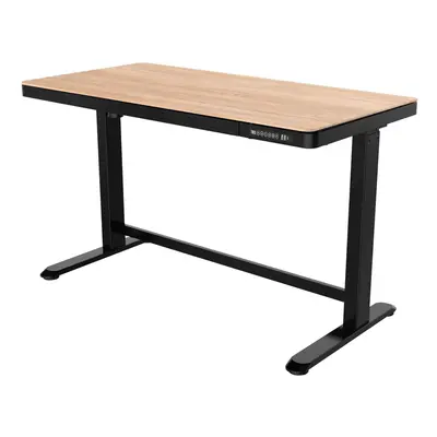 Single Motor Height Adjustable Sit & Stand Desk with USB, Oak, x 600mm - DH65