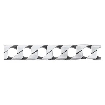 Jewelco London Mens Rhodium Plated Sterling Silver Brushed Square Curb Chain Bracelet 8mm 8.5 in