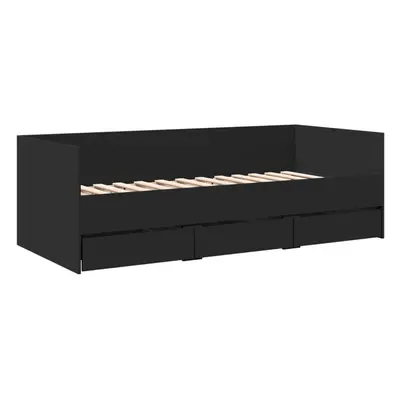 (black, x cm) vidaXL Daybed with Drawers Sofa Bed Grey Sonoma 100x200 cm Engineered Wood