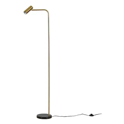 Modern Gold GU10 Angled Floor Lamp with a Black Marble Base - Complete with a 5W LED Bulb [3000K