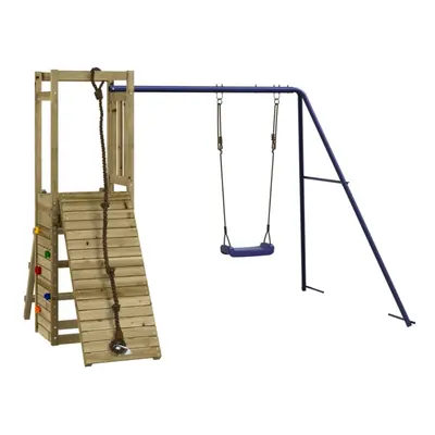 (solid impregnated pinewood) vidaXL Outdoor Playset Wooden Playground Set Kids Swing Set Solid W