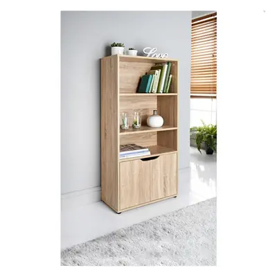 Oak Shelves Door Bookcase Storage Unit Bookcases -G-0129