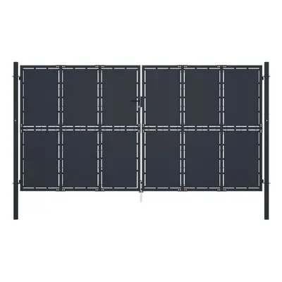 (400 x cm) vidaXL Garden Gate Steel Anthracite Outdoor Fence Doors Patio Gate Multi Sizes