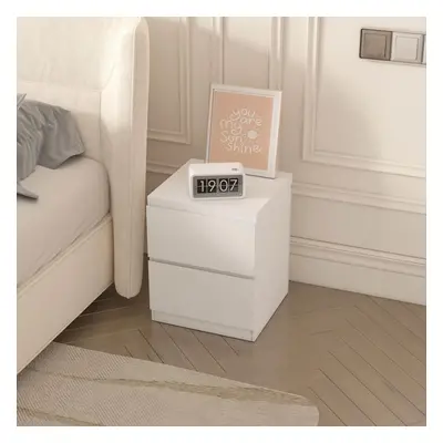 (White) Modern Drawer Bedside Cabinet Nightstand