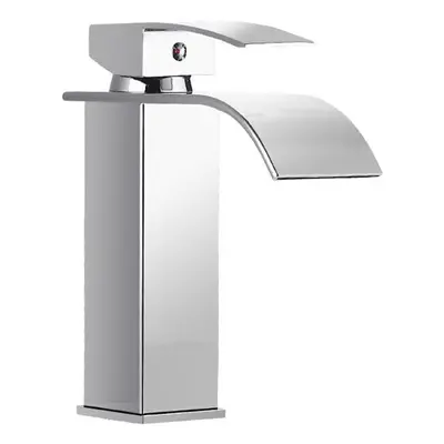 (18cm) Waterfall Plating Bathroom Basin Faucet Single Lever Hole Hot And Cold Washing Tap