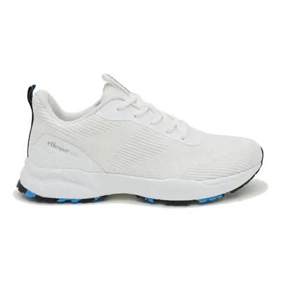 (UK 11, White/Black) Ellesse Mens LS1050 Knitted Mesh Upper Flat Laced Spikeless Golf Shoes