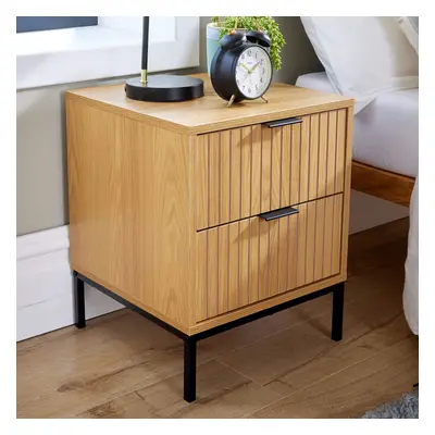 Contemporary Wooded Bedside Cabinet Drawers Bedroom Furniture