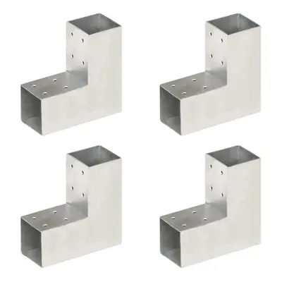 vidaXL 4x Post Connectors Shape Galvanised Metal 71x71mm Wood Beams Support