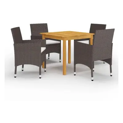 (brown, cm table length/ piece) vidaXL Garden Dining Set with Cushions Black|Brown Multi Sizes 3