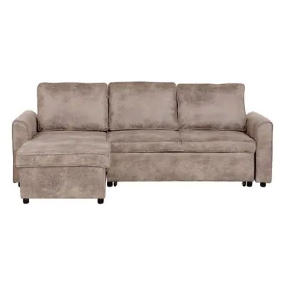 Corner Sofa NESNA Brown Faux Leather Right Hand