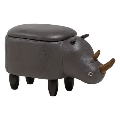 Stool RHINO Dark Grey Faux Leather