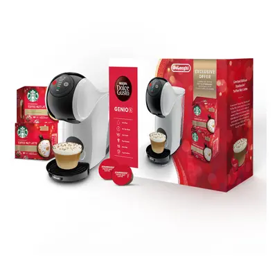 Dolce Gusto De'Longhi EDG226.W Genio Pod Coffee Machine, Toffee Nut Latte Bundle, 0.8L removable