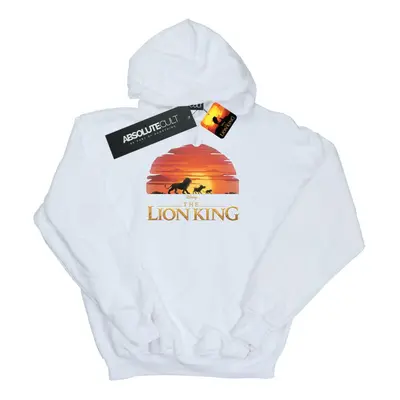 (L, White) Disney Womens/Ladies The Lion King Movie Sunset Logo Hoodie