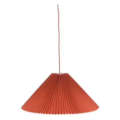 ValueLights Akira Burnt Orange Paper Pleated Single Drop Ceiling Light