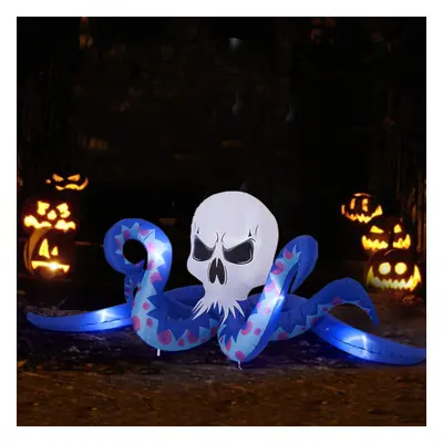 4Ft Halloween Skull Head Octopus Inflatable with Build-In LED