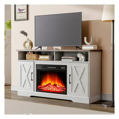 (Fireplace and TV Stand) 138cm W Recessed Electric Fireplace TV Stand