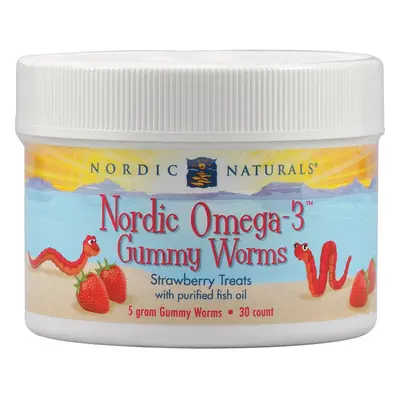 Nordic Naturals, Nordic Omega-3 Gummy Worms, Strawberry Gummy Worms