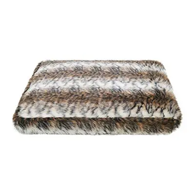 Brown Cosy Fur Print Dog Mattress, Large, x 62cm