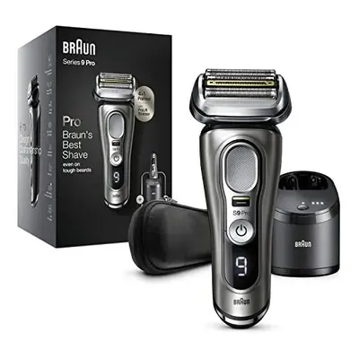 Braun Series Pro Electric Shaver With 4+1 Head, ProLift Trimmer, 5-in-1 SmartCare Center & Leath