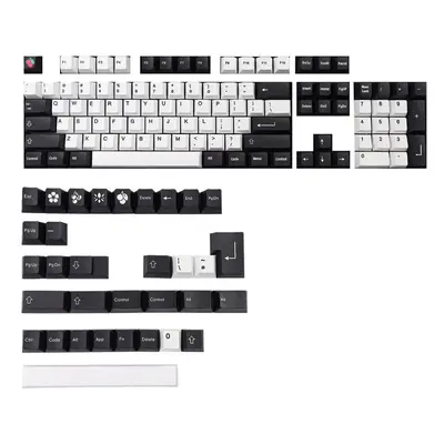 (English) Keys DIY Mechanical Keyboards Black & White PBT Keycap Set German French Korean Spanis