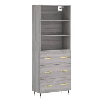 (grey sonoma, drawers) vidaXL Highboard Sideboard Storage Cabinet Cupboard Cabinet Engineered Wo