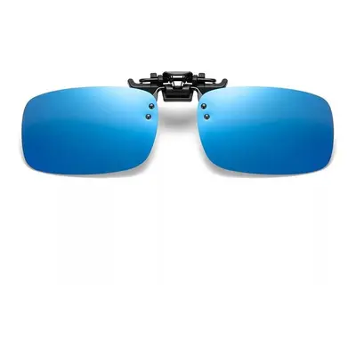 (Blue) Unisex Sunglasses Polarized Clip on For Driving Cycling Night Vision Square