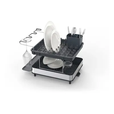 Joseph Joseph Dish Drying Rack with Wine glass Holder - Space-Saving 2-Tier Design with Fast Dra