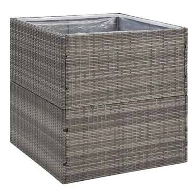 (grey, x x cm) vidaXL Garden Planter Outdoor Planter Flower Patio Pot Plant Box Poly Rattan