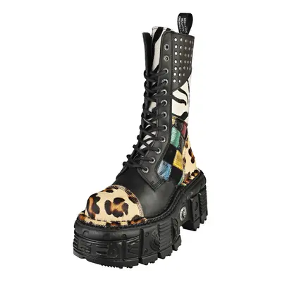 New Rock Imperfect M-mili244-c1 Unisex Platform Boots in Black Multicolour - Size M - 7.5 W UK